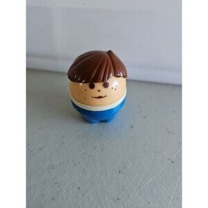Vintage Little Tikes Toddle Tots Brunette Boy in Blue Figure